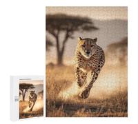 500 PCS Rompecabezas - Cheetah Running in Savannah Rompecabezas para Adultos Juegos Relajantes Vacaciones En Casa Matar El Tiempo Oferta como Regalos para Toda La Familia 500 PCS