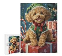 500 PCS Rompecabezas Christmas Poodle with Gifts-1 Rompecabezas para Adolescentes: Alivia El Estrés. Entrena Tu Cerebro Y Tus Manos. Juguetes Educativos De Aprendizaje 500 PCS