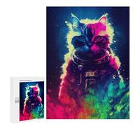500 PCS Rompecabezas Colorful Cat Astronaut Rompecabezas para Adultos Juguetes Antiestrés Vacaciones En Casa Matar El Tiempo Interacción Entre Padres E Hijos 500 PCS