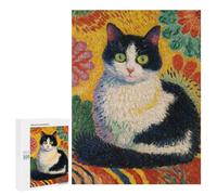 500 PCS Rompecabezas Colorful Cat Painting Artwork-3 Rompecabezas para Adolescentes: Alivia El Estrés. Entrena Tu Cerebro Y Tus Manos. Juguetes Educativos De Aprendizaje 500 PCS