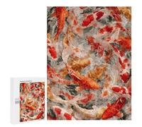 500 PCS Rompecabezas Colorful Koi Fish Painting-6 Rompecabezas para Adolescentes Carrera De Velocidad Manual Lista De Deseos con Juguetes De Papá Noel Juegos Educativos 500 PCS