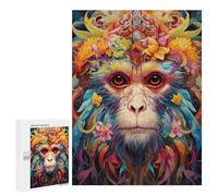 500 PCS Rompecabezas Colorful Monkey Art Print Rompecabezas para Adultos Juguetes Antiestrés Vacaciones En Casa Matar El Tiempo Interacción Entre Padres E Hijos 500 PCS