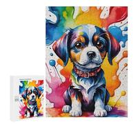 500 PCS Rompecabezas Colorful Puppy Watercolor Art Rompecabezas para Adultos Juguetes Antiestrés Vacaciones En Casa Matar El Tiempo Interacción Entre Padres E Hijos 500 PCS