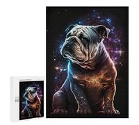 500 PCS Rompecabezas Cosmic Bulldog Art Print-1 Rompecabezas para Adultos Juguetes Antiestrés Vacaciones En Casa Matar El Tiempo Interacción Entre Padres E Hijos 500 PCS