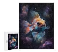 500 PCS Rompecabezas Cosmic Goldfish Painting Rompecabezas para Adultos Juguetes Antiestrés Vacaciones En Casa Matar El Tiempo Interacción Entre Padres E Hijos 500 PCS