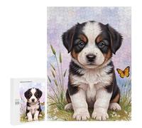 500 PCS Rompecabezas Cute Puppy with Butterfly Rompecabezas para Adultos Juguetes Antiestrés Vacaciones En Casa Matar El Tiempo Interacción Entre Padres E Hijos 500 PCS