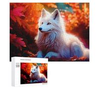 500 PCS Rompecabezas De Piezas para Adolescentes Autumn Fox in Vibrant Leaves Rompecabezas para Adultos Juego Familiar Análisis Y Desafío Educativo De Lógica 500 PCS