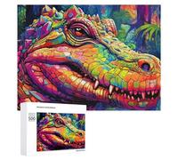 500 PCS Rompecabezas De Piezas para Adolescentes Colorful Crocodile in The Jungle -1 Rompecabezas para Adultos Juego Familiar Análisis Y Desafío Educativo De Lógica 500 PCS