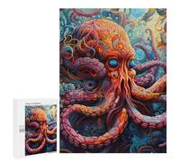 500 PCS Rompecabezas De Piezas para Adolescentes Colorful Octopus Artwork -2 Rompecabezas para Adultos Juego Familiar Análisis Y Desafío Educativo De Lógica 500 PCS