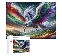 500 PCS Rompecabezas De Piezas para Adolescentes Colorful Pegasus in Flight Rompecabezas para Adultos Juego Familiar Análisis Y Desafío Educativo De Lógica 500 PCS
