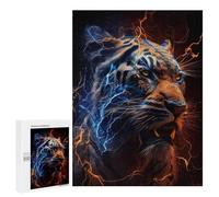 500 PCS Rompecabezas De Piezas para Adolescentes Electric Tiger Portrait -6 Rompecabezas para Adultos Juego Familiar Análisis Y Desafío Educativo De Lógica 500 PCS