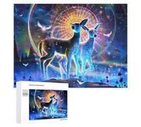 500 PCS Rompecabezas De Piezas para Adolescentes Enchanted Celestial Deer Rompecabezas para Adultos Juego Familiar Análisis Y Desafío Educativo De Lógica 500 PCS
