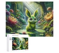 500 PCS Rompecabezas De Piezas para Adolescentes Fantasy Forest with Cute Bunny Rompecabezas para Adultos Juego Familiar Análisis Y Desafío Educativo De Lógica 500 PCS