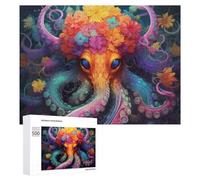 500 PCS Rompecabezas De Piezas para Adolescentes Floral Fantasy Octopus Artwork Rompecabezas para Adultos Juego Familiar Análisis Y Desafío Educativo De Lógica 500 PCS