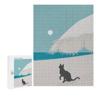 500 PCS Rompecabezas De Piezas para Adolescentes Mountain Cat Silhouette Scene Rompecabezas para Adultos Juego Familiar Análisis Y Desafío Educativo De Lógica 500 PCS