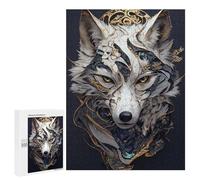 500 PCS Rompecabezas De Piezas para Adolescentes Ornate Wolf Head Portrait Rompecabezas para Adultos Juego Familiar Alivia El Estrés Desafiante De Completar 500 PCS