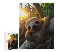 500 PCS Rompecabezas De Piezas para Adolescentes Smiling Sloth on Branch in Sunlight Juego De Rompecabezas para Adultos, Desafío Educativo, Regalo De Cumpleaños 500 PCS