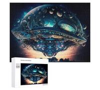 500 PCS Rompecabezas De Piezas para Adolescentes Whale-Shaped Floating Island in Space Rompecabezas para Adultos Juego Familiar Análisis Y Desafío Educativo De Lógica 500 PCS