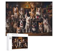 500 PCS Rompecabezas De Piezas para Adultos Dog Portrait in Artistic Studio Rompecabezas para Adultos Juguetes Antiestrés Análisis Y Lógica Desafiante De Completar 500 PCS