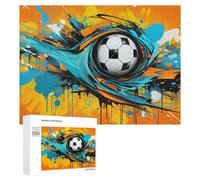 500 PCS Rompecabezas De Piezas para Adultos Dynamic Soccer Ball Artwork Rompecabezas para Adultos Juguetes Antiestrés Análisis Y Lógica Desafiante De Completar 500 PCS