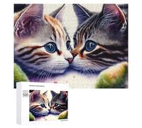 500 PCS Rompecabezas De Piezas para Adultos Kittens in Love Rompecabezas para Adultos Juguetes Antiestrés Análisis Y Lógica Desafiante De Completar 500 PCS