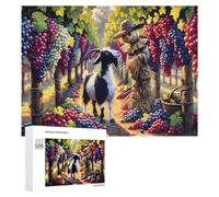 500 PCS Rompecabezas De Piezas para Adultos Scarecrow and Goat in Vineyard Rompecabezas para Adultos Juguetes Antiestrés Análisis Y Lógica Desafiante De Completar 500 PCS