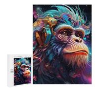500 PCS Rompecabezas De Piezas para Adultos Steampunk Monkey Portrait Rompecabezas para Adultos Juguetes Antiestrés Análisis Y Lógica Desafiante De Completar 500 PCS