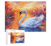 500 PCS Rompecabezas De Piezas para Adultos Swan Serenity A Vibrant Sunset Scene Rompecabezas para Adultos Juguetes Antiestrés Análisis Y Lógica Desafiante De Completar 500 PCS