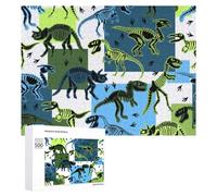 500 PCS Rompecabezas De Piezas para Adultos Vibrant Dinosaur Skeletons Pattern Rompecabezas para Adultos Juguetes Antiestrés Análisis Y Lógica Desafiante De Completar 500 PCS