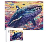 500 PCS Rompecabezas De Piezas para Adultos Whale in A Colorful Ocean Rompecabezas para Adultos Juguetes Antiestrés Análisis Y Lógica Desafiante De Completar 500 PCS