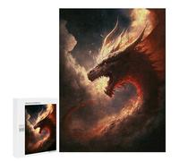 500 PCS Rompecabezas Fiery Dragon Artwork -5 Rompecabezas para Adolescentes, Divertidos Y con Humor. Cada Pieza Es Única: Juguetes Educativos De Aprendizaje 500 PCS