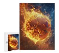 500 PCS Rompecabezas Flaming Basketball Wallpaper Rompecabezas para Adolescentes, Divertidos Y con Humor. Cada Pieza Es Única: Juguetes Educativos De Aprendizaje 500 PCS
