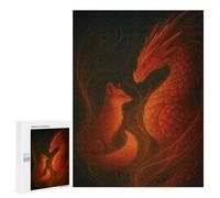500 PCS Rompecabezas Fox and Dragon in Warm Light Rompecabezas para Adultos Juguetes Antiestrés Vacaciones En Casa Matar El Tiempo Interacción Entre Padres E Hijos 500 PCS