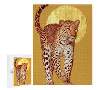 500 PCS Rompecabezas Golden Leopard Sunset Rompecabezas para Adultos Juguetes Antiestrés Vacaciones En Casa Matar El Tiempo Interacción Entre Padres E Hijos 500 PCS