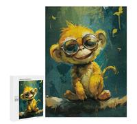 500 PCS Rompecabezas Golden Monkey with Sunglasses Rompecabezas para Adultos Juguetes Antiestrés Vacaciones En Casa Matar El Tiempo Interacción Entre Padres E Hijos 500 PCS