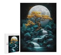 500 PCS Rompecabezas Golden Tree Moonlit Falls Rompecabezas para Adultos Juguetes Antiestrés Vacaciones En Casa Matar El Tiempo Interacción Entre Padres E Hijos 500 PCS