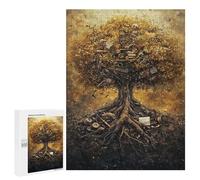 500 PCS Rompecabezas Golden Tree of Knowledge Rompecabezas para Adolescentes Mejora La Memoria Juegos De Ingenio Difíciles Y Desafiantes Juegos Familiares 500 PCS