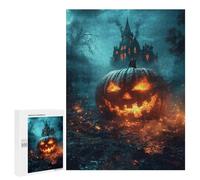 500 PCS Rompecabezas Halloween Castle Scene Rompecabezas para Adolescentes, Divertidos Y con Humor. Cada Pieza Es Única: Juguetes Educativos De Aprendizaje 500 PCS