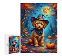 500 PCS Rompecabezas Halloween Witch Puppy Rompecabezas para Adolescentes, Divertidos Y con Humor. Cada Pieza Es Única: Juguetes Educativos De Aprendizaje 500 PCS
