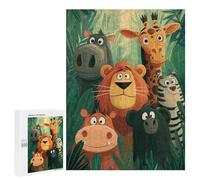500 PCS Rompecabezas Jungle Animal Friends Rompecabezas para Adolescentes: Alivia El Estrés. Entrena Tu Cerebro Y Tus Manos. Juguetes Educativos De Aprendizaje 500 PCS