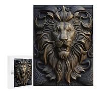 500 PCS Rompecabezas Lion Gold Relief Deco Rompecabezas para Adultos Juguetes Antiestrés Vacaciones En Casa Matar El Tiempo Interacción Entre Padres E Hijos 500 PCS