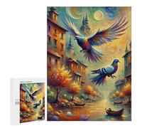 500 PCS Rompecabezas Magical Cityscape with Colorful Birds Rompecabezas para Adolescentes, Divertidos Y con Humor. Cada Pieza Es Única: Juguetes Educativos De Aprendizaje 500 PCS