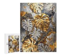 500 PCS Rompecabezas Metallic Monstera Elegance Rompecabezas para Adultos Juguetes Antiestrés Vacaciones En Casa Matar El Tiempo Interacción Entre Padres E Hijos 500 PCS