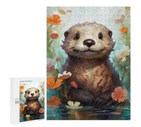 500 PCS Rompecabezas Otter in Flowers-1 Rompecabezas para Adolescentes, Divertidos Y con Humor. Cada Pieza Es Única: Juguetes Educativos De Aprendizaje 500 PCS