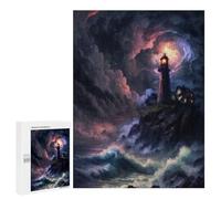 500 PCS Rompecabezas para Adolescentes A Lighthouse in A Storm V4 Rompecabezas para Adolescentes Juegos Divertidos Análisis Y Lógica Cumpleaños 500 PCS