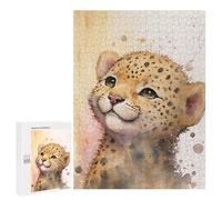 500 PCS Rompecabezas para Adolescentes Adorable Cheetah Cub Portrait Juegos Familiares De Rompecabezas para Adultos Que Mejoran La Memoria Ayudan A Ejercitar El Cerebro 500 PCS