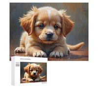 500 PCS Rompecabezas para Adolescentes Adorable Golden Retriever Puppy Rompecabezas para Adolescentes Juguetes Antiestrés Vacaciones En Casa Matar El Tiempo Desafío Educativo 500 PCS