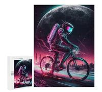 500 PCS Rompecabezas para Adolescentes Astronaut Cycling Space Rompecabezas para Adultos Juegos Familiares Mejora La Memoria Regalos para Amigos Y Familiares 500 PCS