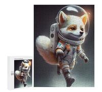 500 PCS Rompecabezas para Adolescentes Astronaut Fox in Space Suit Rompecabezas para Adultos Juegos Familiares Mejora La Memoria Regalos para Amigos Y Familiares 500 PCS