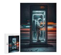 500 PCS Rompecabezas para Adolescentes Astronaut in Phone Booth Rompecabezas para Adultos Juego Práctico Desafío Difícil Cumpleaños Y Navidad 500 PCS